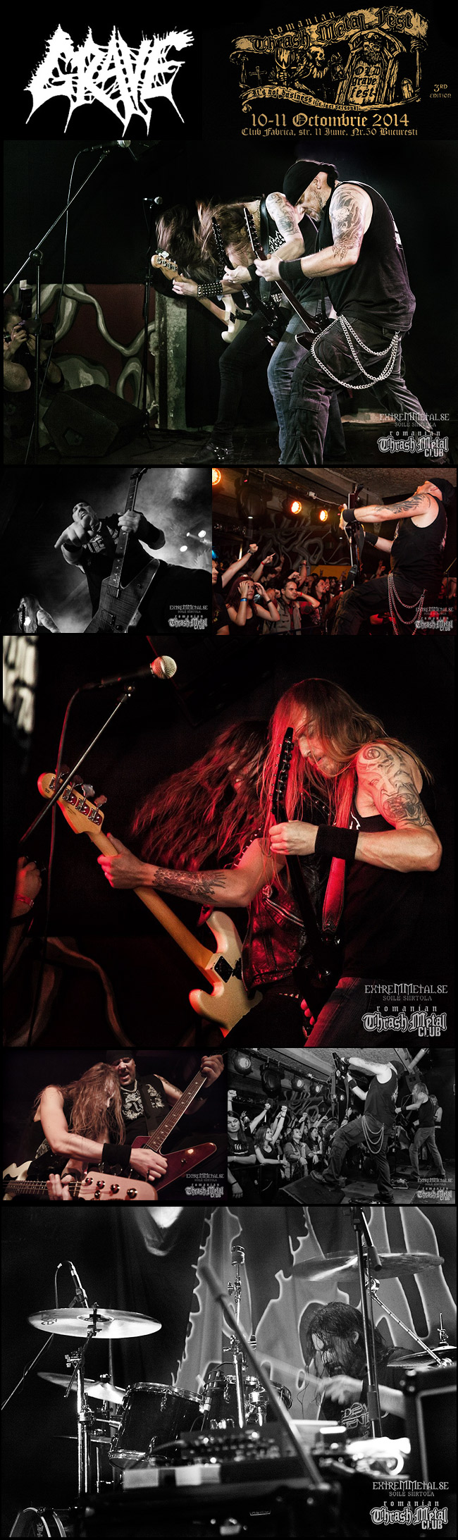 GRAVE – Old Grave Fest (Romanian Thrash Metal Fest 3rd edition) 10-11/10 2014 @ Fabrica, Bucharest